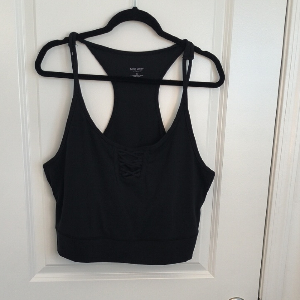 Nine West Plus Size 3X Black Women's Activewear Top